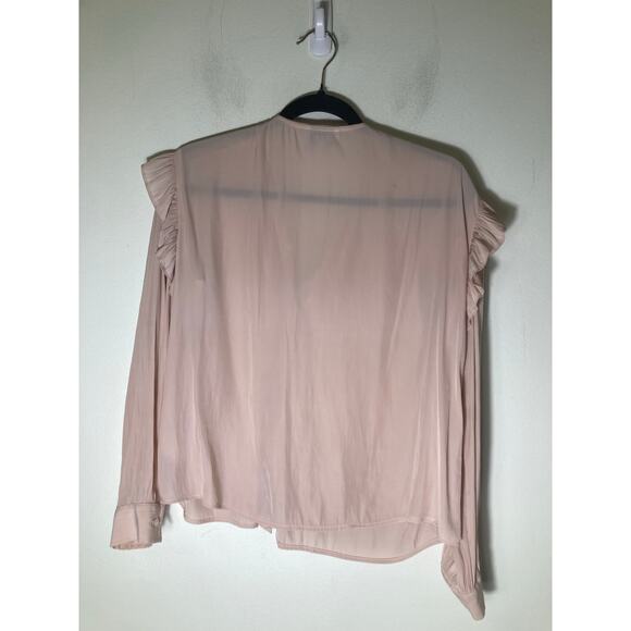 Nation Los Angeles Off White Long Sleeve V-Neck Sz M - Picture 2 of 2